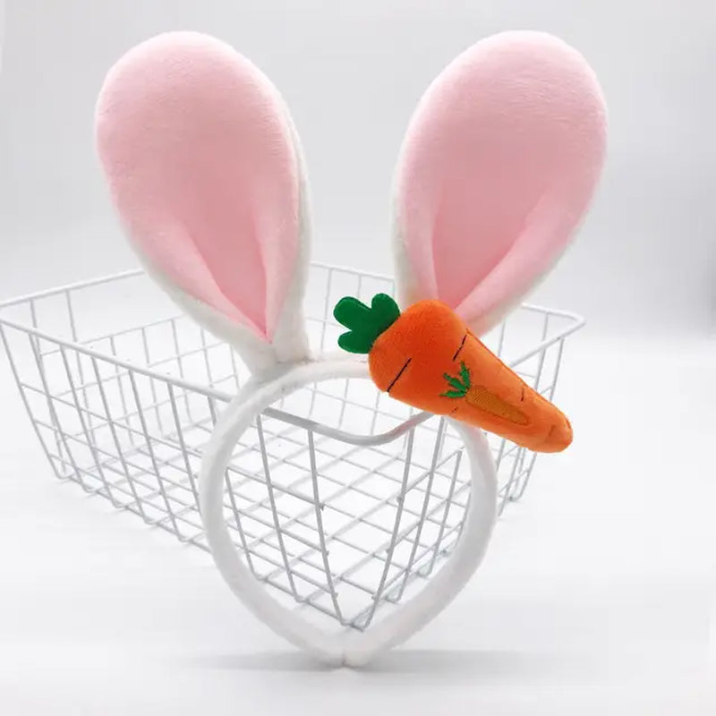 Easter Bunny Ears Headband Plush Rabbit Ears Bunny Girl Cosplay Costume Easter Decoration 2024 Bunny Headwear Hair Accessories