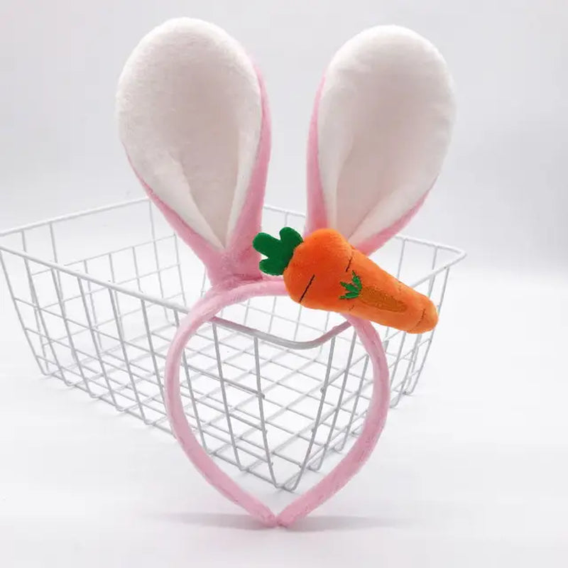 Easter Bunny Ears Headband Plush Rabbit Ears Bunny Girl Cosplay Costume Easter Decoration 2024 Bunny Headwear Hair Accessories